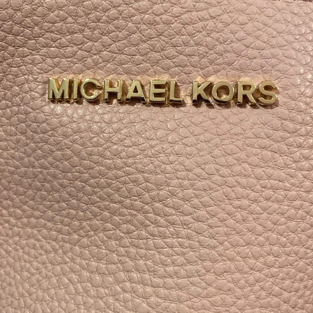 🩷Michael Kors🩷Colorblock💕Pale Pink w/ Dark Mauve💕Large Tote/Like New - Picture 4 of 15